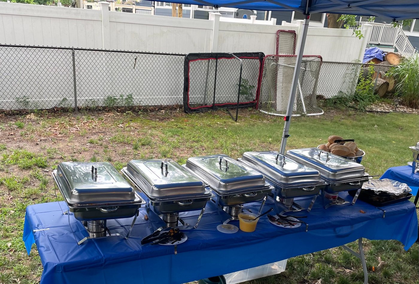 Catering chafing dishes for graduation party